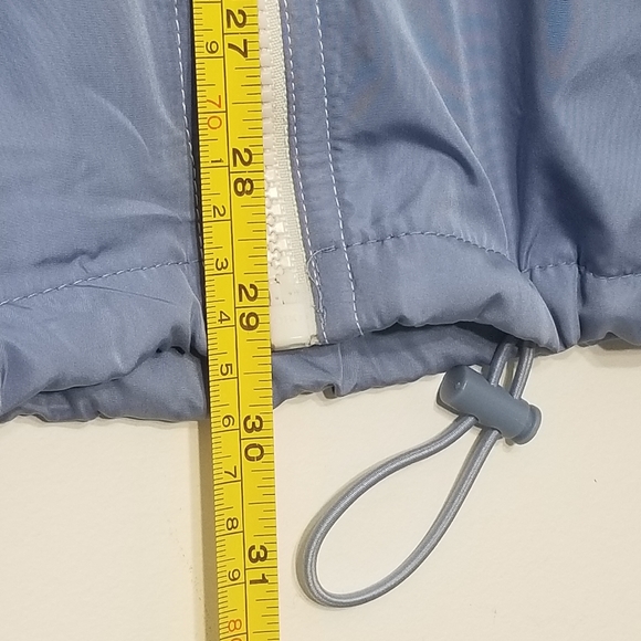 Old Navy Go-H2O Rain Coat Jacket Blue White Mesh Drawstring Hem Waist Mesh NWT - Picture 5 of 8